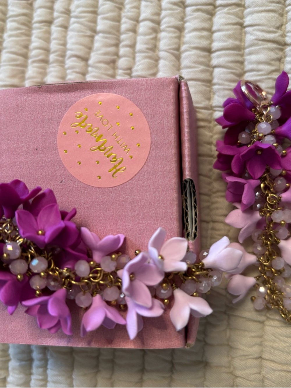Floral Statement earrings in Fuchsia & Blush